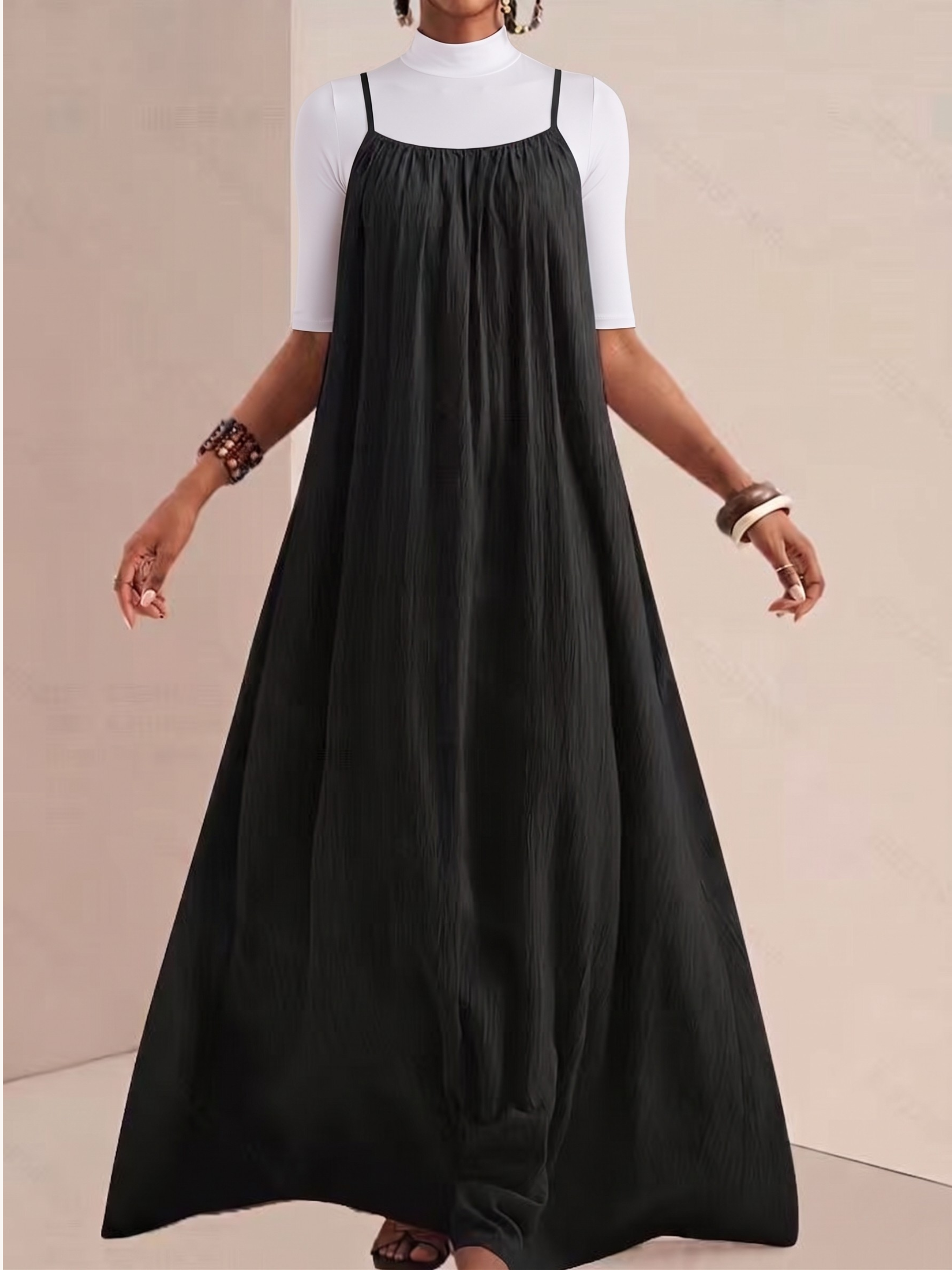 Spaghetti Strap Flowy Maxi Dress (Plus Size Friendly)