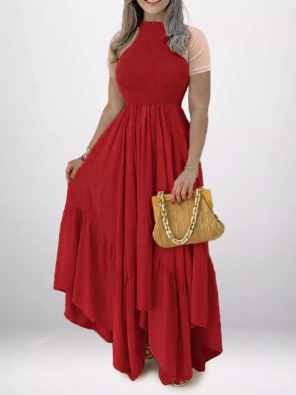 Smocked Sleeveless Ruffle Hem Maxi Dress (Plus Size Friendly)