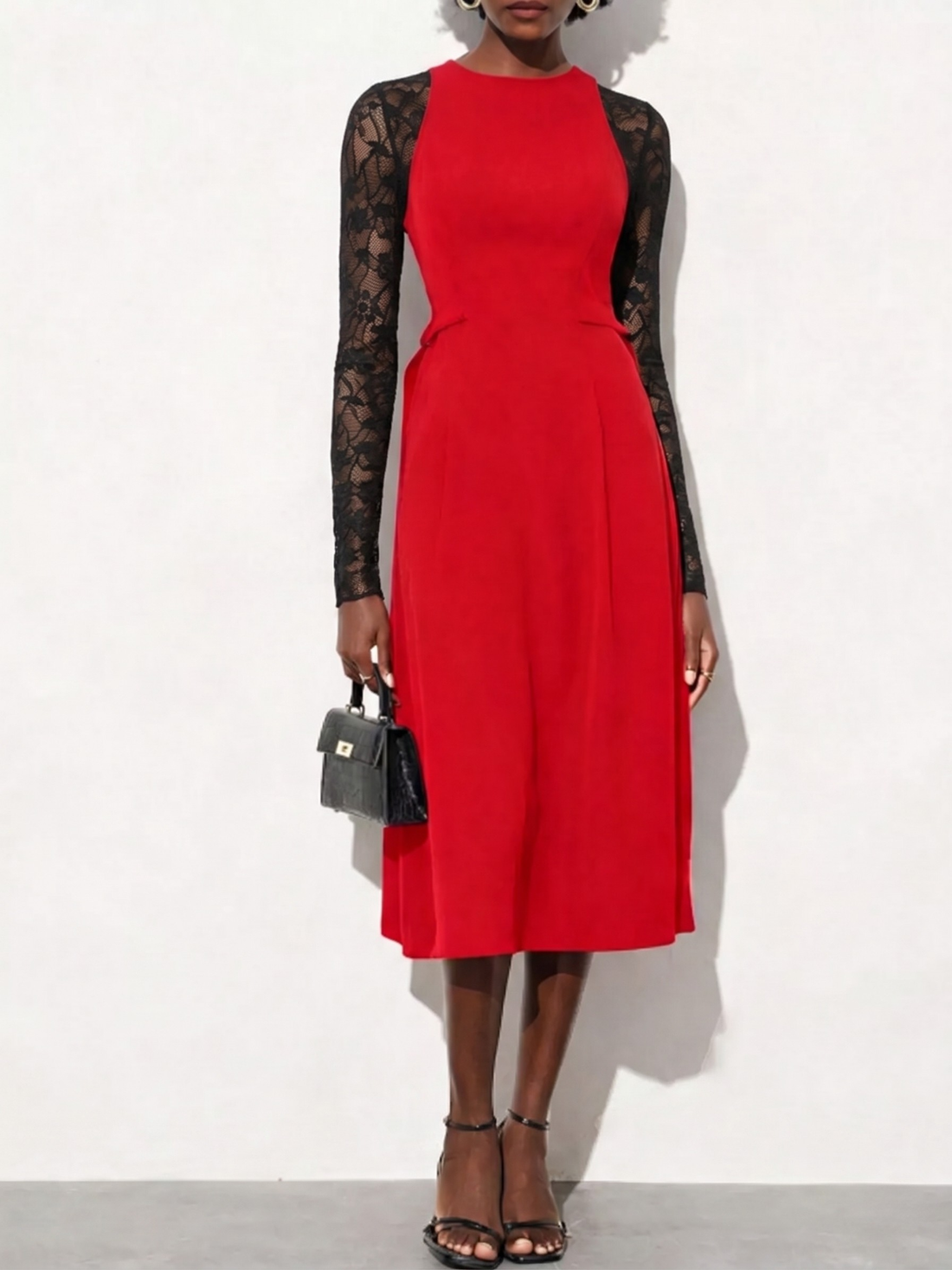Sleeveless Round Neck Midi Dress with Side D-Ring Detail