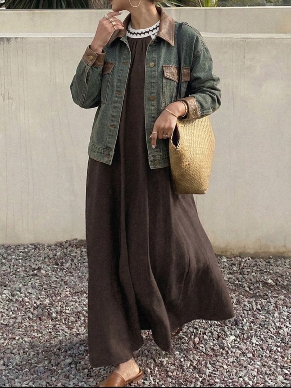 Crochet Trim Halter Maxi Dress